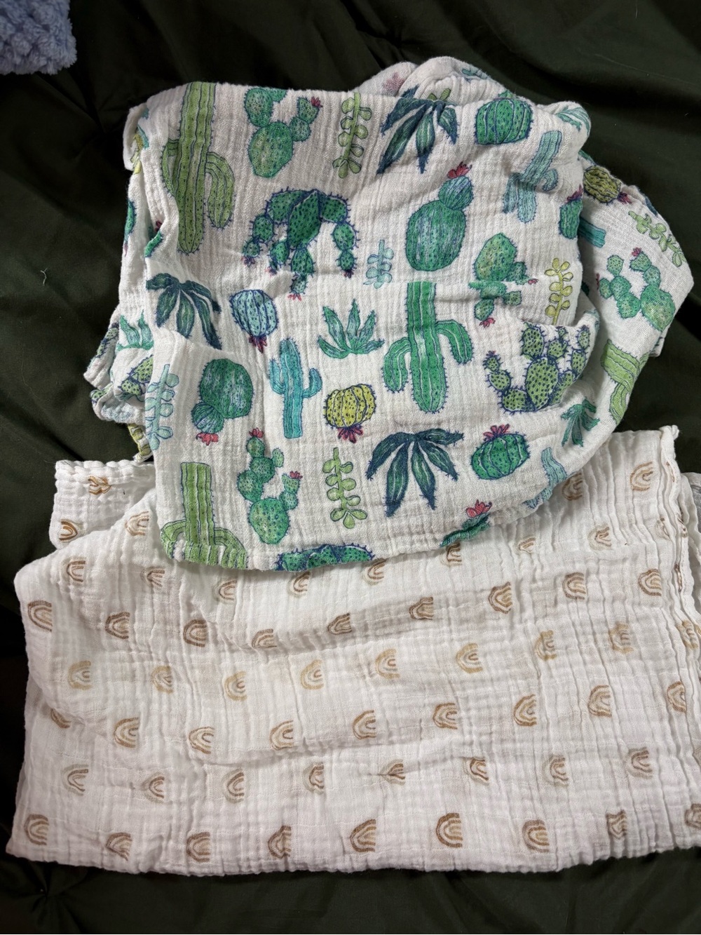 Soft Muslin Kids Bottoms with Green Cactus Print